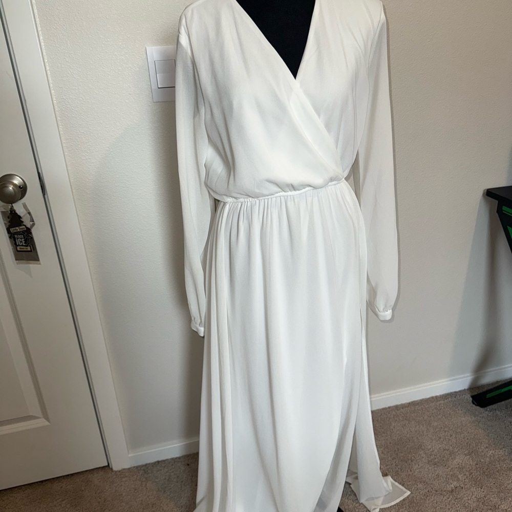 Lulu's White Long Sleeve Dress